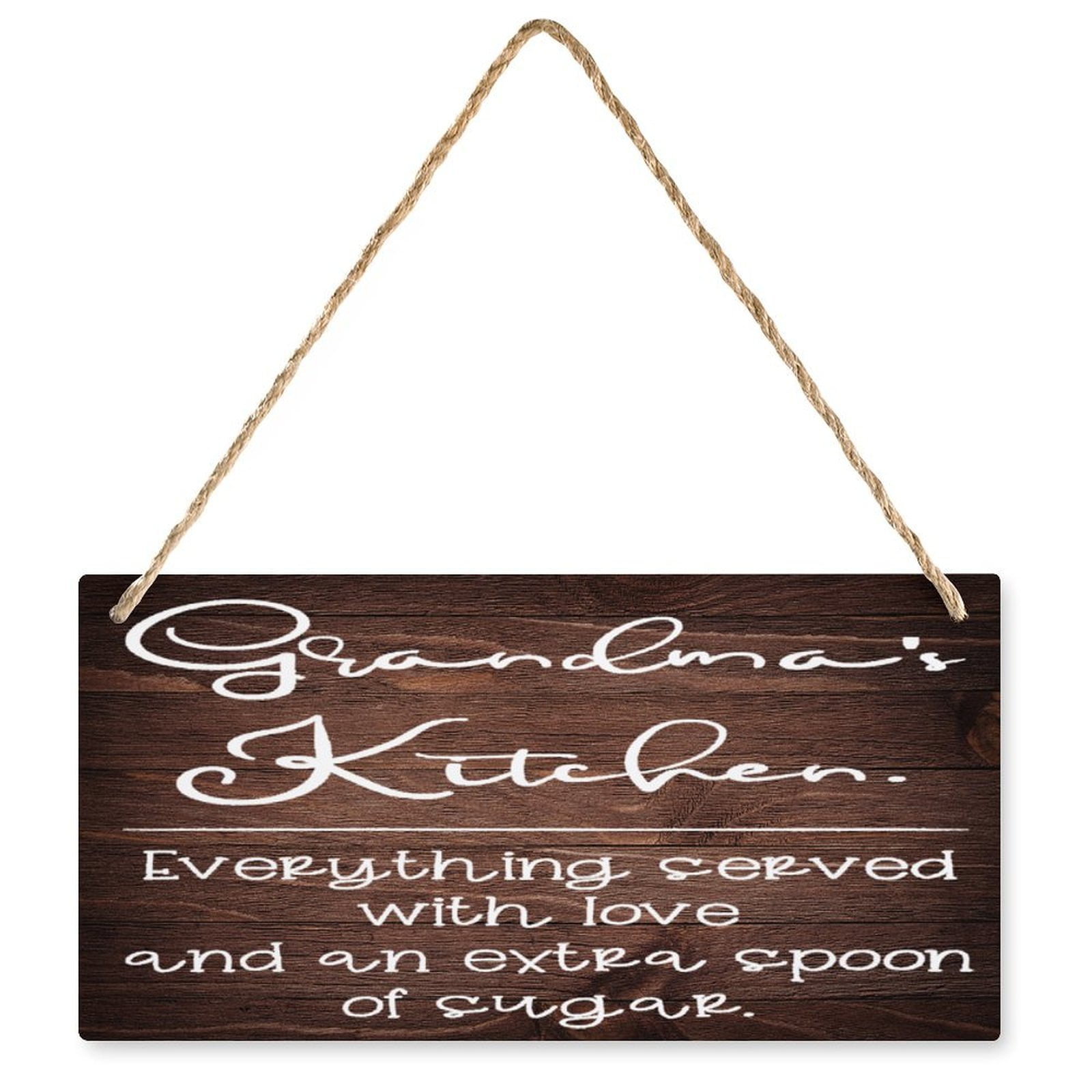 Welcome To Grandma's Garden Wood Sign | Rustic Hanging Plaque, 12x6 Inches, Printed On MDF - Gift For Grandma