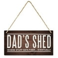 thumbnail image 1 of Wooden Sign For Front Door Dad'S Shed Where Stuff Gets Fixed Eventually Home Decorative Printed Wood Wall Art Sign Yard Garden Porch Decor Sign Farmhouse Front Door Decor Sign 12X6 Inch, 1 of 6