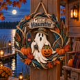 Wooden Sign Gone Hauntin' Ghost Fishing Rope-Hung Porch Display for ...