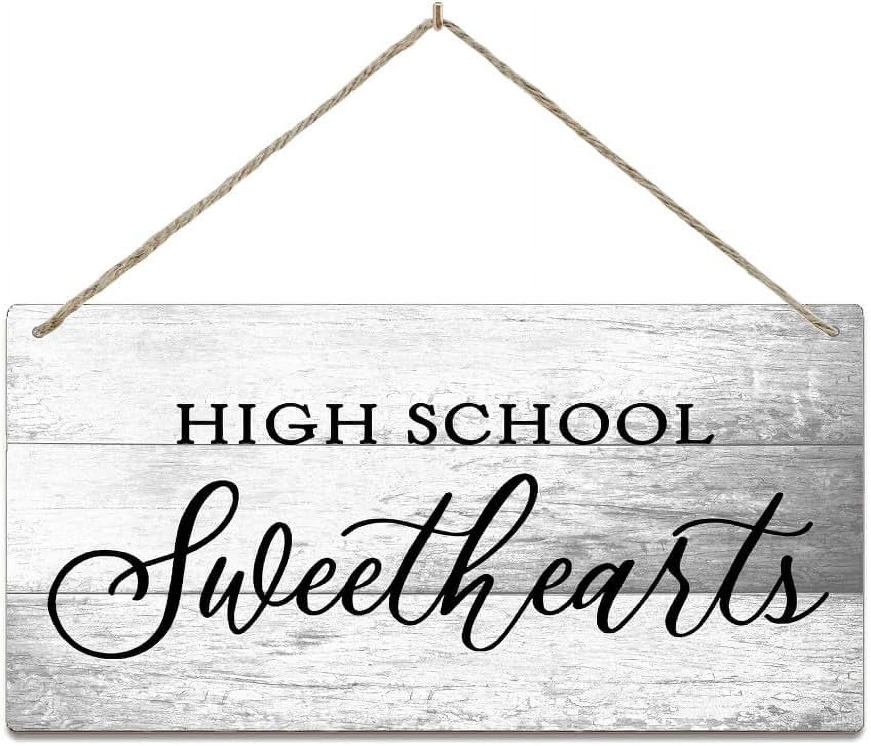 Wooden Sign, High School Sweethearts, Personalized Door Sign Gift, 8x12 ...