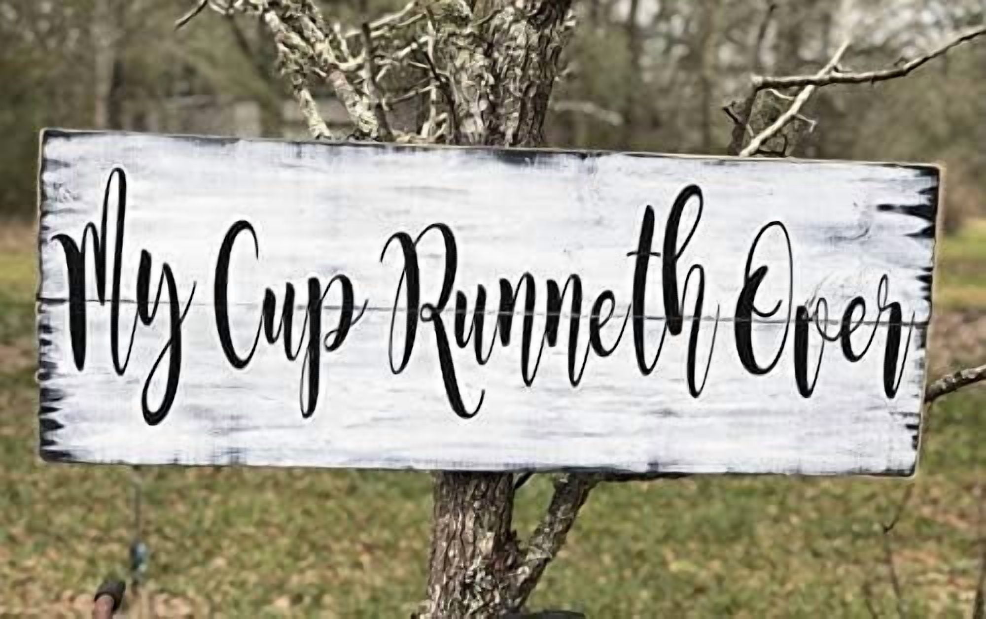 Wooden Sign, My Cup Runneth Over Rustic, Wall Art Decor, 8x12 Inch, for ...