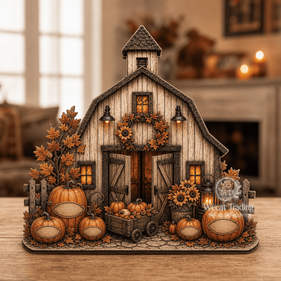Wooden Sign Personalized Family Pumpkin Patch Wood Shelf Sitter for Fall Homes