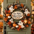 Wooden Sign, Personalized Ghost Family Halloween Wreath Plaque for ...