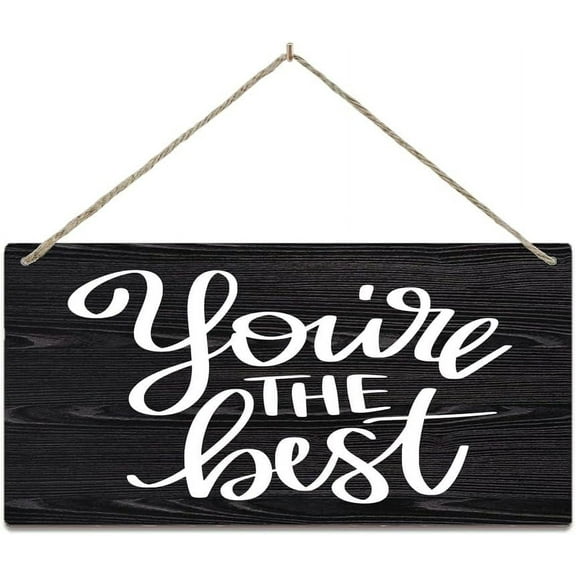 Wooden Sign Room Decorations You'Re The Best Sign Self Love Self Care Positive Quote Hanging Plaque For Home Kitchen Living Room Bedroom Office Decor 12X 6 Inches