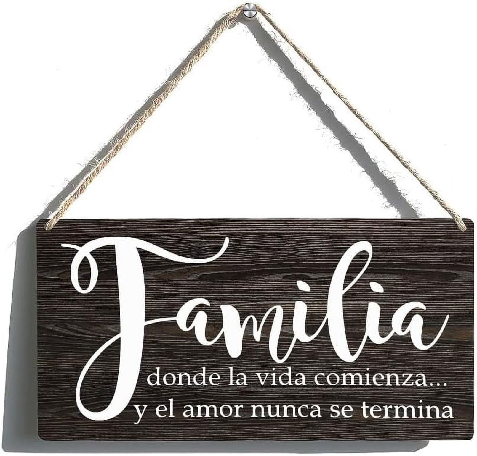 Photo inspiration: Visual Reference: Wooden Sign Room Decorations Spanish Decor Amor Familia Sign Familia