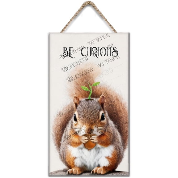 Wooden Sign Squirrel Woodland Nursery Decor, Baby Room Decor Animal Pictures for Nursery, Woodland Decor, Baby Wall Decor, Nursery Wall Art for Boys and Girls 6x12 inches