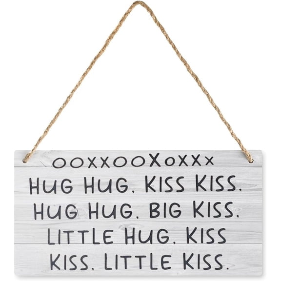 Wooden Sign Valentines Funny Hug Hug Gift Sign 12 x 8 Inch, Indoor Fireplace Farmhouse Holiday Decor, Bedroom Home Valentine Decor