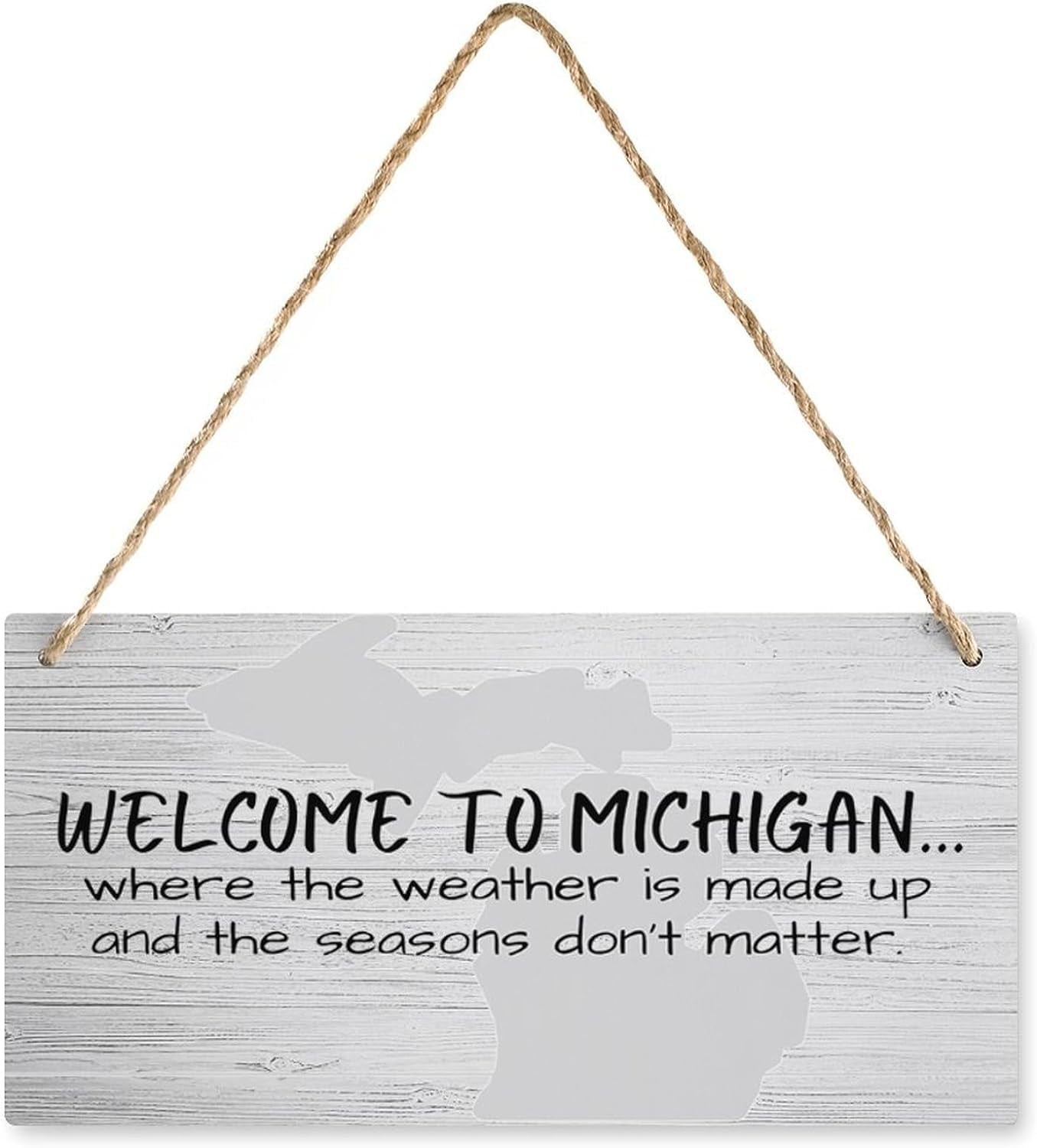 Wooden Sign Welcome To Michigan Home Decor Printed Wood Wall Art Sign ...