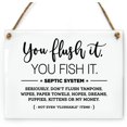 Wooden Sign, You Flush It Fish It, Septic System Bathroom Sign, 8x12 ...