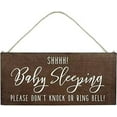 thumbnail image 1 of Wooden Signs/Baby Sleeping Wood Sign for Front Door Decorations Hanging - Please Do Not Knock or Ring Bell Plaque for Home Decor Kitchen Cafe Pub Decor, Wood wal Art, Rustic Wood decor gift 8x12 INCH, 1 of 5