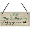 thumbnail image 1 of Wooden Signs/Bathroom Enjoy Your Visit Shabby Chic Kitchen Cafe Pub Decor, Wood wal Art, Rustic Wood Decor Gift 8x12 INCH, 1 of 4