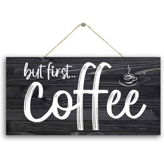 Wooden Signs/But First Coffee Bar Sign Kitchen Cafe Pub Decor, Wood wal Art, Rustic Wood decor gift 8x12 INCH
