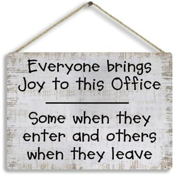 Wooden Signs/Everybody Brings Joy to This Office Kitchen Cafe Pub Decor, Wood wal Art, Rustic Wood Decor Gift 6x12 INCH