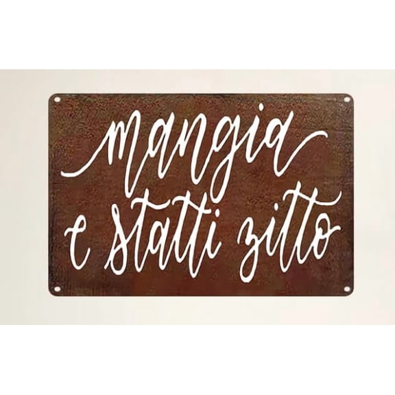 Wooden Signs/Mangia e Statti Zitto Sign - Eat Sign - Italian Phrase Sign - Italian Saying Sign Kitchen Cafe Pub Decor, Wood wal Art, Rustic Wood Decor Gift 8x12 INCH