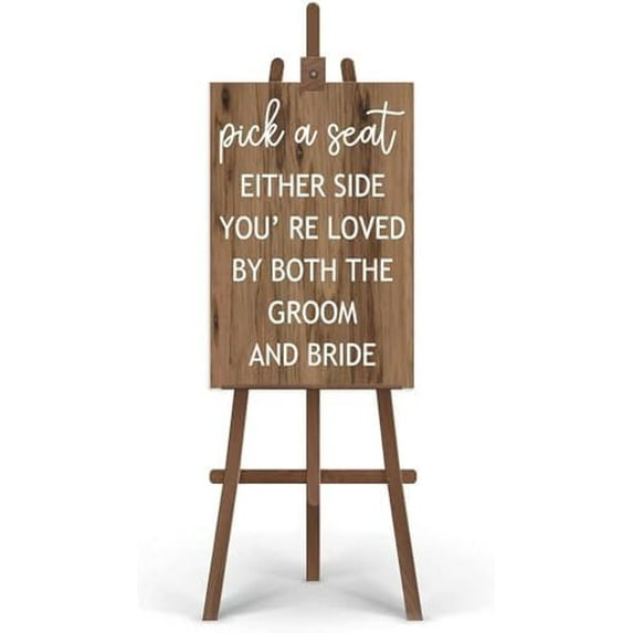 Wooden Signs/Rustic Wood Wedding Sign Pick A Seat Not A Side Sign Rustic Wedding Decor Country Wedding Kitchen Cafe Pub Decor, Wood wal Art, Rustic Wood Decor Gift 18x12 INCH