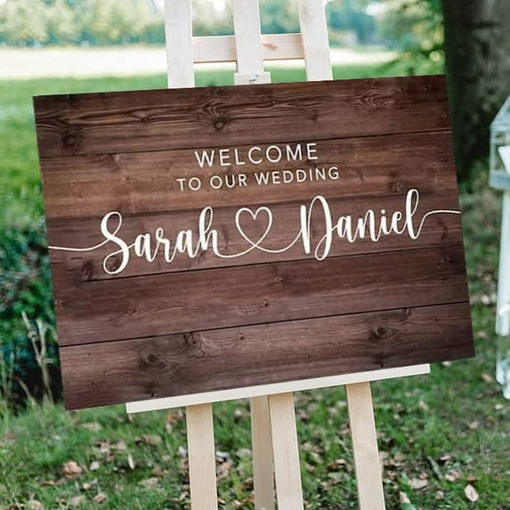 Wooden Signs/Wedding Welcome Sign, Rustic Wedding Sign, Floral Wedding Sign Decor, Wedding Sign, Welcome Sign For Wedding, Wedding Yard Sign Kitchen Cafe Pub Decor, Wood wal Art 12x18 INCH