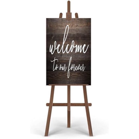 Wooden Signs/Welcome to Our Forever Sign, Rustic Wooden Welcome Wedding Sign, Brown Sign Kitchen Cafe Pub Decor, Wall Plaque Art, Rustic Wood Decor Gift 18"x12"