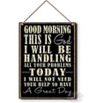 thumbnail image 1 of Wooden SignsGood Morning This is God I Will Be Handling All Your Problems Today I Will Not Need Your Help So Have A Great Day Rustic Wall Art Home Décor,Wooden Signs-23 , 8 X 12 Inch, 1 of 4