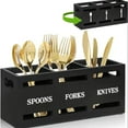 thumbnail image 1 of Wooden Silverware CaddiesFlatware Cutlery Holder Wood Silverware Organizer Containers Kitchen Utensil Holder for Countertop Spoon and Fork Holder Flatware Utensils for Party, 1 of 7