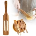 thumbnail image 1 of Wooden Skinny Spurtle Mixing Stick – Long Teak Stirring Tool for Sourdough Starter, Sauerkraut, Bread Dough & Deep Jars – Slim Handcrafted Utensil for Baking & Fermentation, 1 of 8