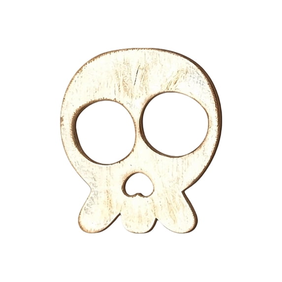 Wooden Skull Halloween Decor 4.5 Inch Vintage Halloween Decorations for Home Halloween Mantel Decor Halloween Wall Decor Spooky Season Farmhouse Indoor Accent, 1 Pack