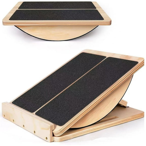 Wooden Slant Balance Board for Calf Stretching Squat Adjustable Incline Board