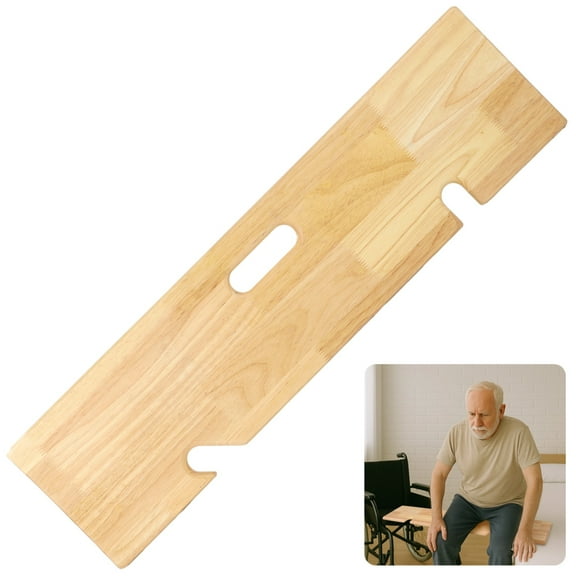 Transfer Board, Heavy-Duty Wood Slide Board with Hand Grip, Patient Move Assist and Slide Transfer for Elderly, Senior and Handicap, 30 x 8 Inch