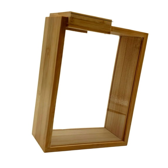 Wooden Sliding Lid Grains Container Bamboos Dispenser Bin For Dry Goods Organization Kitchen Storage Solution