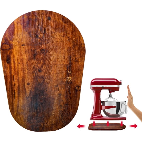 PQPO Wooden Sliding Mat for Kitchen Attachments, Tabletop Sliders, and Blender