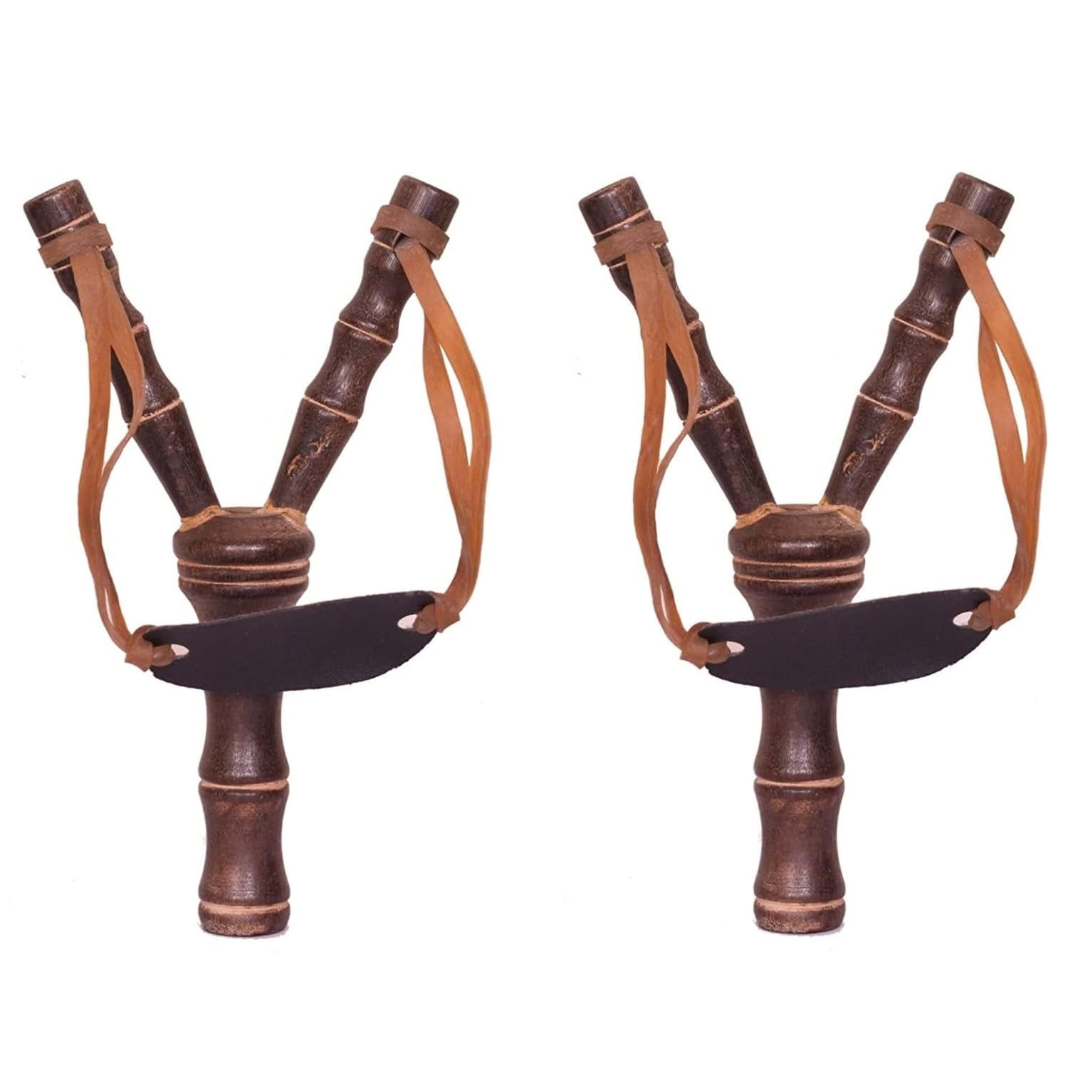 Wooden Slingshot | Gulel With Rubber Band For Boys (5 Years+) Brown Set Of 2 Pcs | Wooden Made With High Durable Quality Wood That Gives You Assurance Of Stability Of Item | Brown