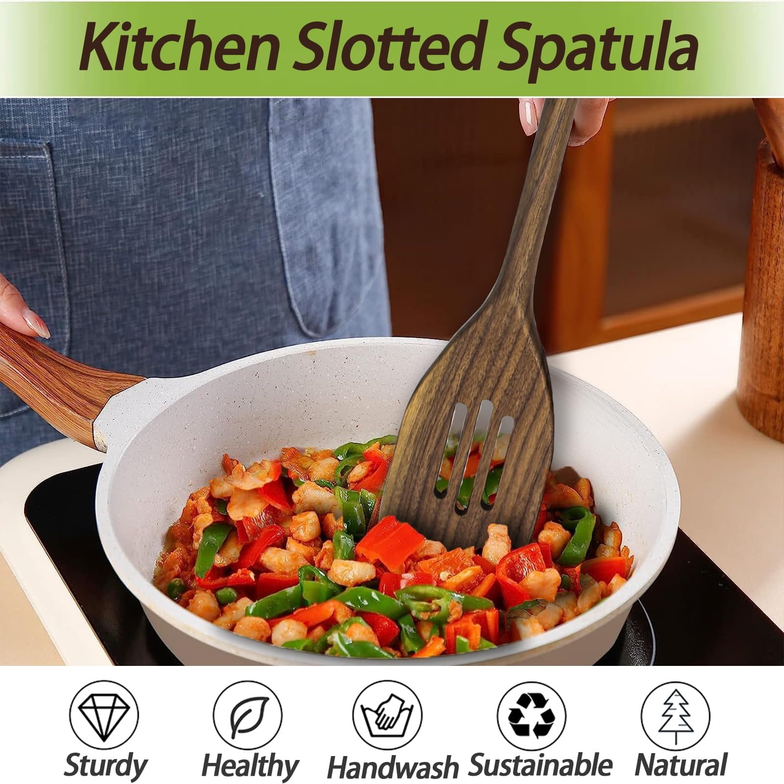 Wooden Slotted Spatula For Cooking Walnut Wood Spatula Wooden Cooking