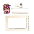 thumbnail image 1 of Wooden Small Weaving Loom DIY Tapestry Craft Knitting Pattern Woven Board Mini Loom Household Crafting Kids Beginners Children Rectangle S, 1 of 8