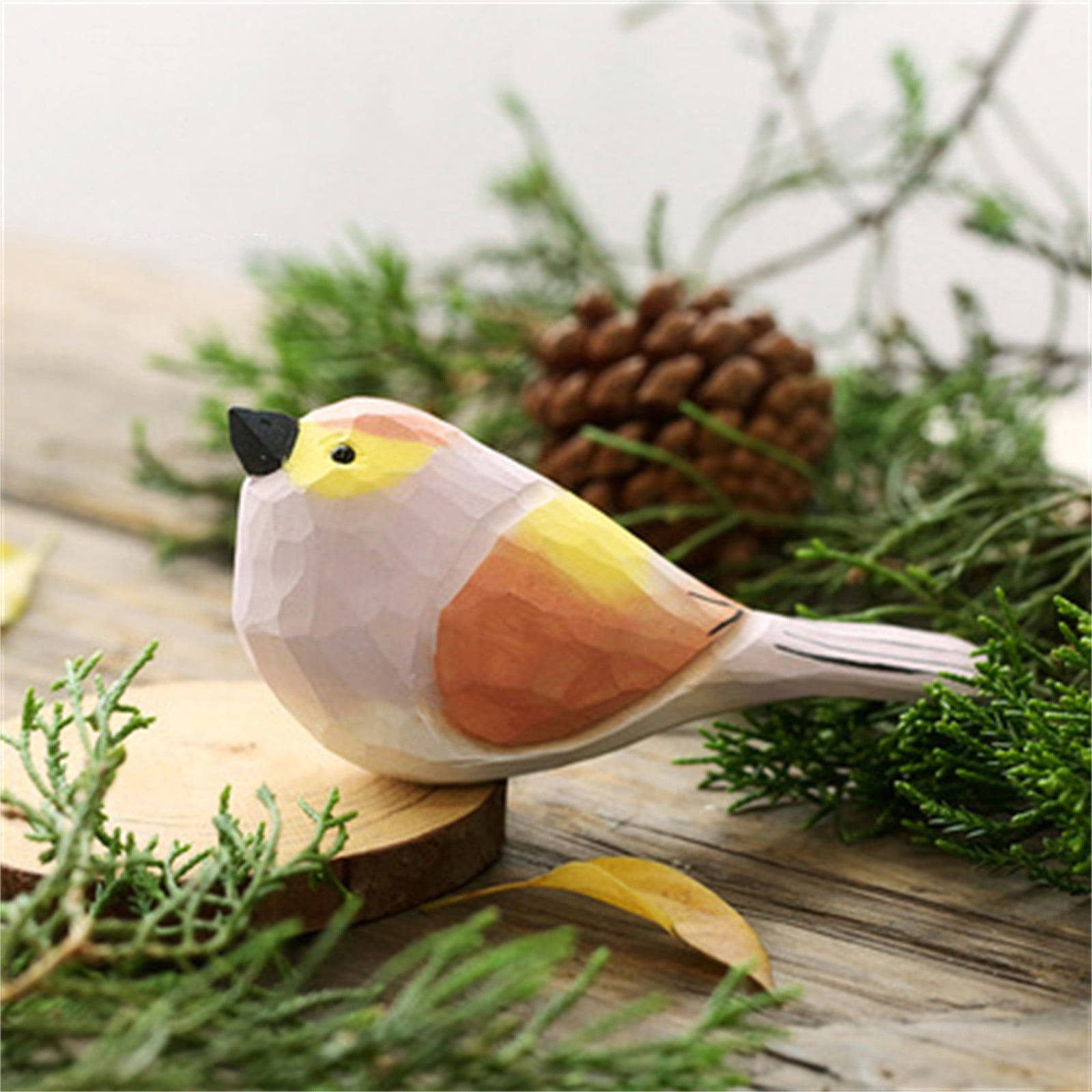 Wooden Small decorations for desks Desktop Wooden Ornament Bird
