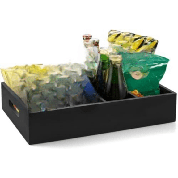 Wooden Snack Organizer, Snack Display Tray, Black Snack Holder for Countertop,Chip Organizer for Pantry, Snack Station for Home Office$$Home Decor, Kitchen, & Other