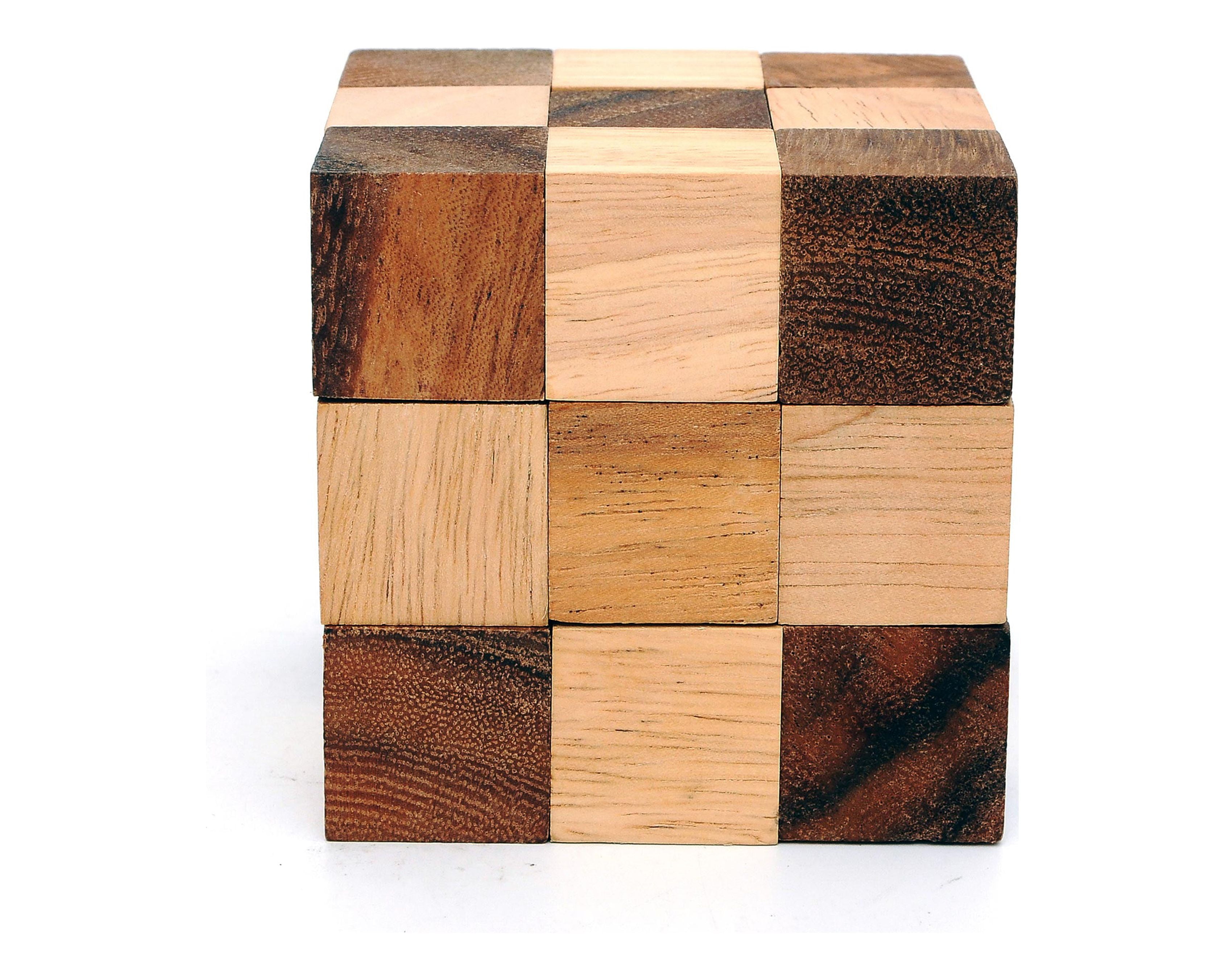 Wooden Snake Cube Puzzle Magic 3D Brain Teaser Children Twist Toy 3 x 3