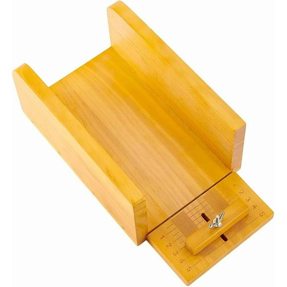 Wooden Soap Cutting Box Soap Loaf Cutter Soap Cutter Adjustable Wood Soap Cutting Tool Soap Trimming for DIY Handmade Soap Making Candles Trimming Orange Color 26x13x9cm