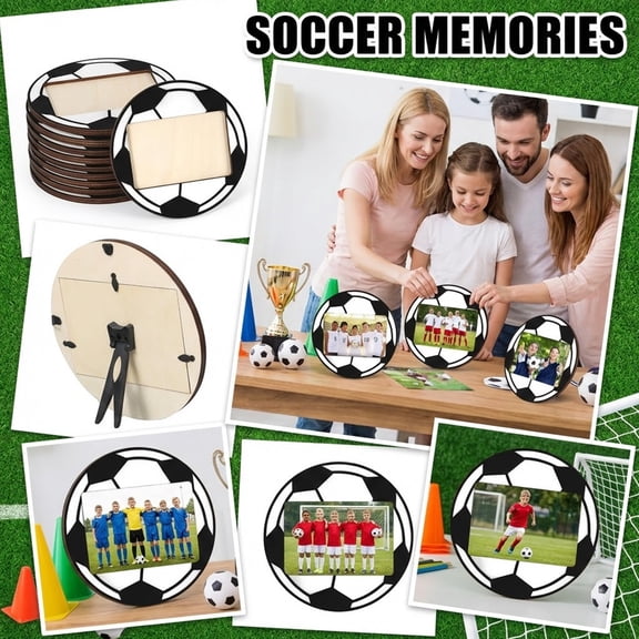 Wooden Soccer Ball Plaque Blank Unfinished MDF Craft Shape for DIY Painting Wall Decoration Sign Display