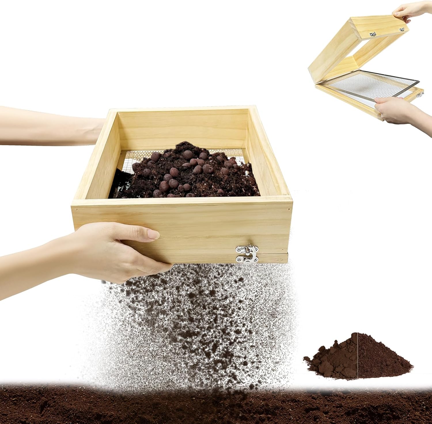 Wooden Soil Sifter for Gardening,13.7
