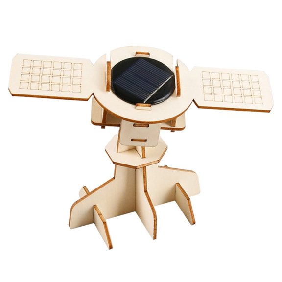 Wooden Solar Satellite Aerospace Model Hands on Assembly Physics Teaching Aid