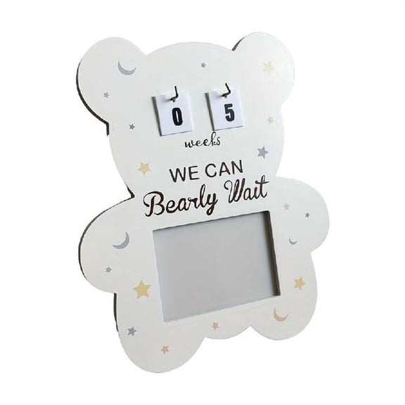 Wooden Sonogram Picture Frame with Countdowns Week Announcements Ideas Genders Reveal Showers