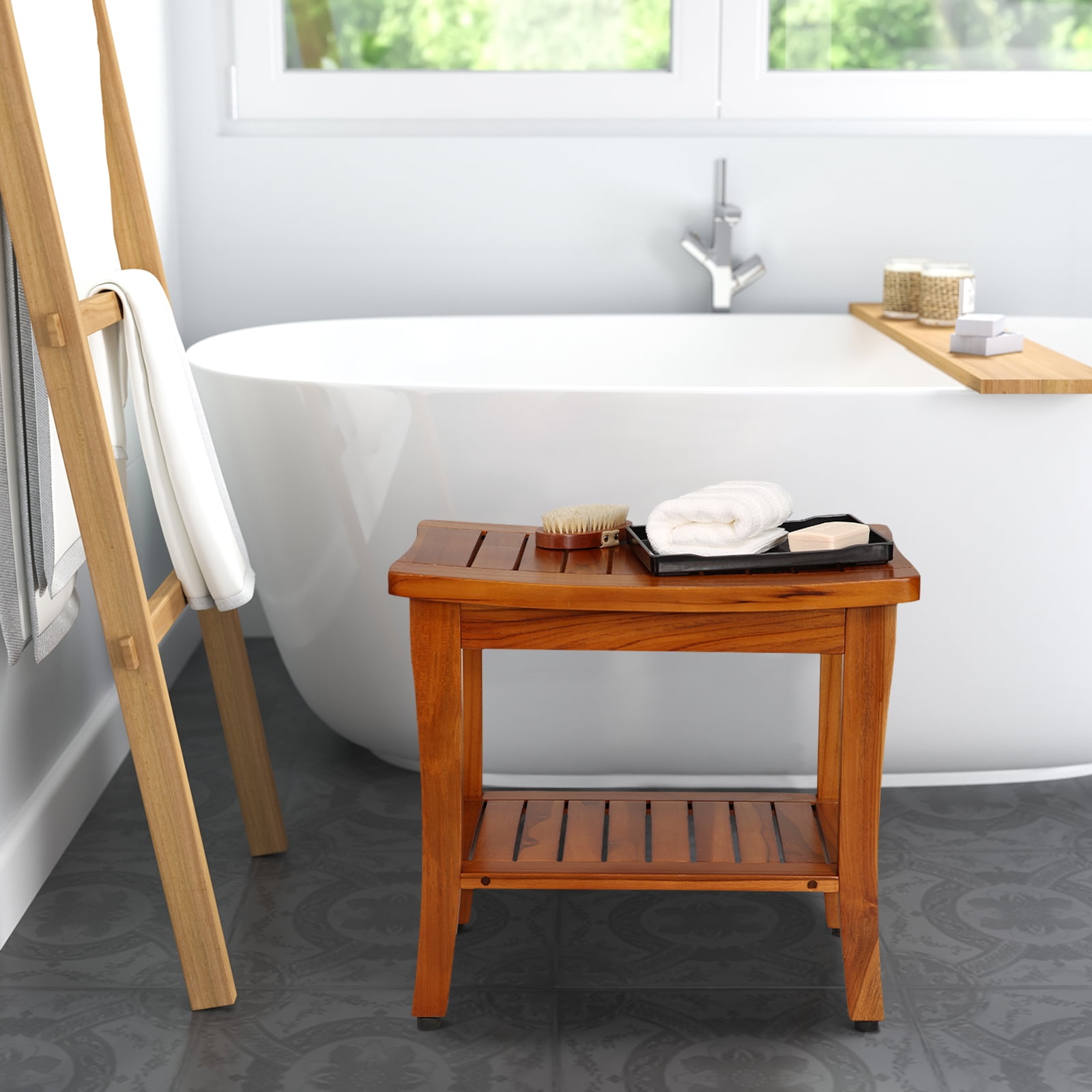 Bathroom discount towel bench