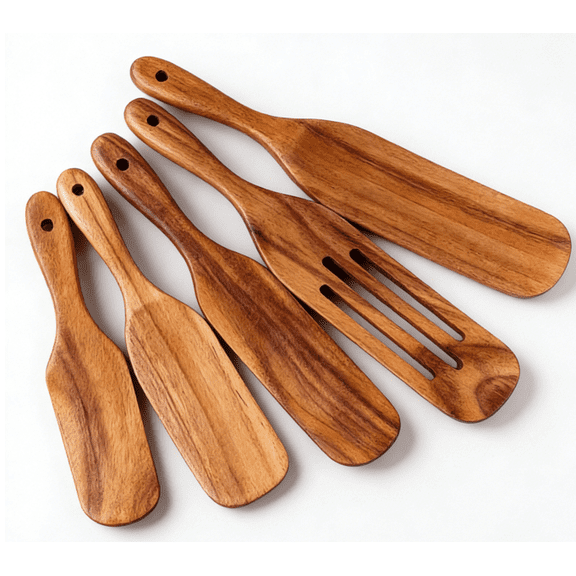 Wooden Spatula Set, Durable Wooden Stir Fry Spatulas, Extended Long Shovel, Non Stick Cooking Utensils for Kitchen, Wooden Cooking Tools