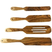 Wooden Spatula Set,Wooden Spoons for Cooking,Durable 4Pcs Olive Wood Spurtle Set,Nonstick Natural Kitchen Cookware,Cooking Utensils Set