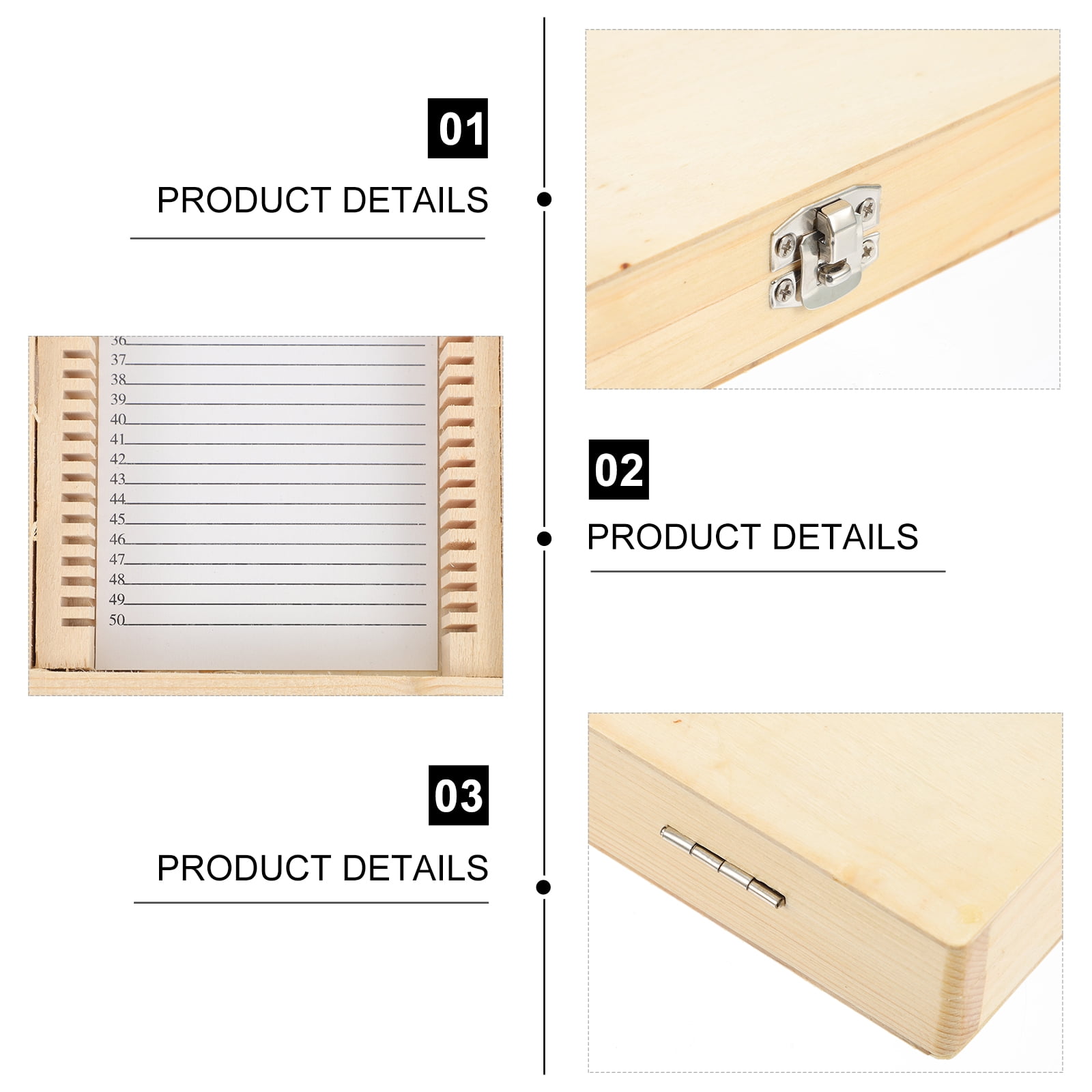 Wooden Specimen Case Microscope Sliding Storage Box Wooden Storage Case