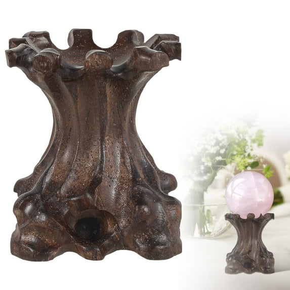 Wooden Sphere Stands for Display Crystal: Crystal Holder Wood Egg Ball Stand Decorative Stone Rock Display Holder for Home Decor Gemstone