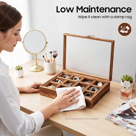 Wooden Spice Box with 12 Containers, Wooden Spice Box, Spice Fit Box
