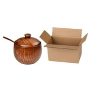 Wooden Spice Jar Sugar Bowl Spice Container Sugar Bowl Tools For Kitchen C6J3