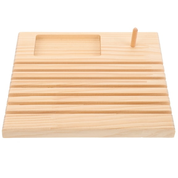 Wooden Spool Holder and Thread Rack for Sewing with Ruler Storage Rack and Household Template Organizer