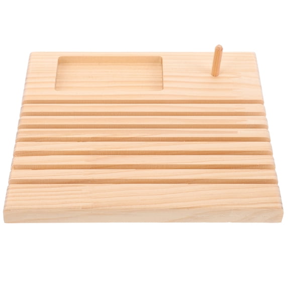 Wooden Spool Holder and Thread Rack for Sewing with Ruler Storage Rack and Household Template Organizer