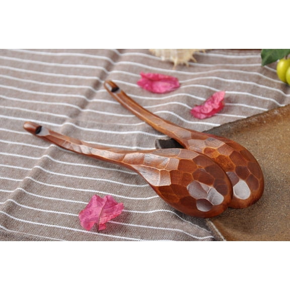 Wooden Spoon Fork Bamboo Kitchen Cooking Utensil Tools Soup-Teaspoon Tableware